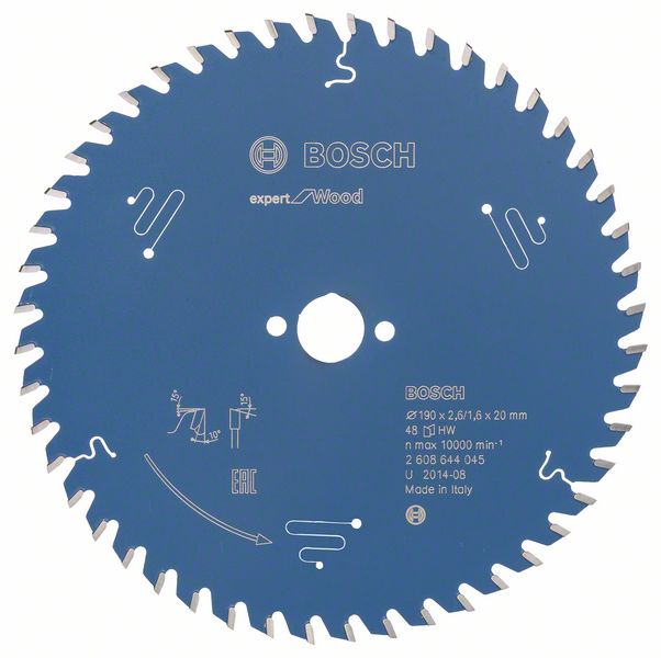 Bosch EXPERT Wood-cirkelsågklinga, 190 x 2,6/1,6 x 20 mm, T48