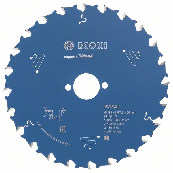 Bosch EXPERT Wood-cirkelsågklinga, 190 x 2,6/1,6 x 30 mm, T24