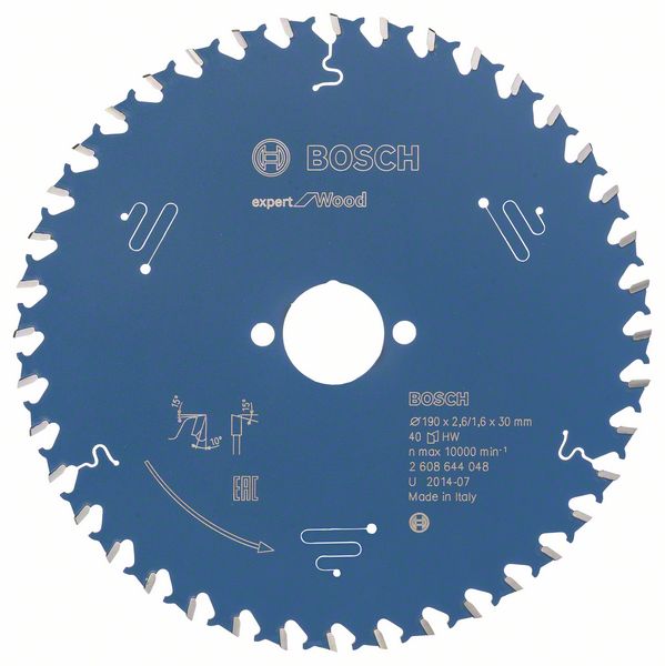 Bosch EXPERT Wood-cirkelsågklinga, 190 x 2,6/1,6 x 30 mm, T40