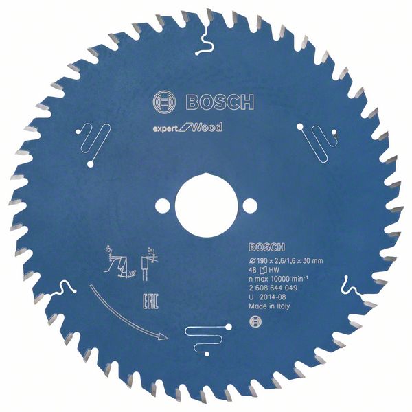 Bosch EXPERT Wood-cirkelsågklinga, 190 x 2,6/1,6 x 30 mm, T48