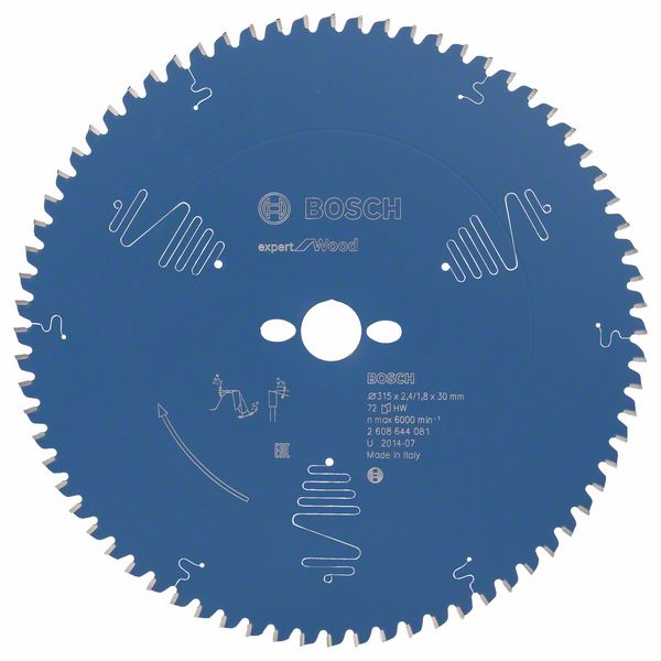 Bosch EXPERT Wood-cirkelsågklinga, 315 x 2,4/1,8 x 30 mm, T72