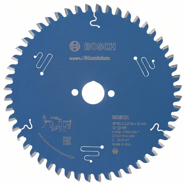 Bosch EXPERT Aluminium-cirkelsågklinga, 160 x 2,2/1,6 x 20 mm, T52