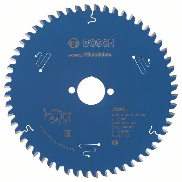Bosch EXPERT Aluminium-cirkelsågklinga, 190 x 2,6/1,6 x 30 mm, T56