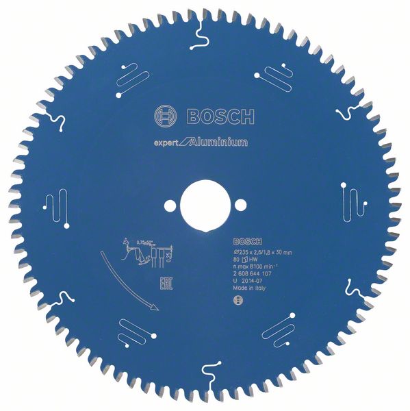 Bosch EXPERT Aluminium-cirkelsågklinga, 235 x 2,6/1,8 x 30 mm, T80