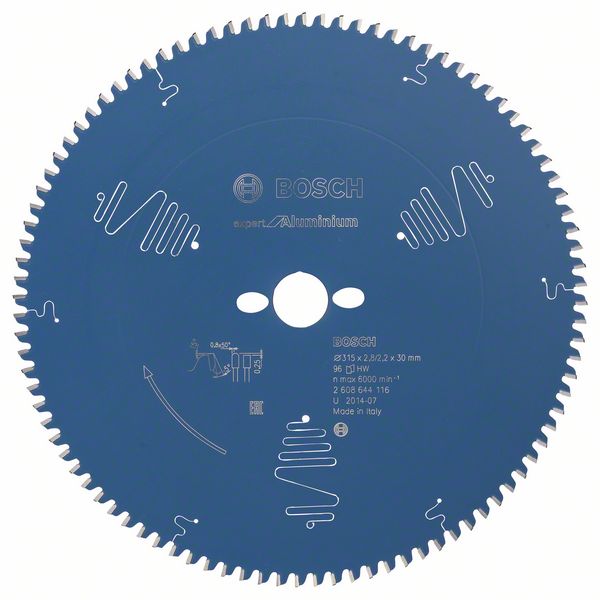 Bosch EXPERT Aluminium-cirkelsågklinga, 315 x 2,8/2,2 x 30 mm, T96