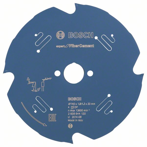 Bosch EXPERT Fibre Cement-cirkelsågklinga, 140 x 1,8/1,2 x 20 mm, T4