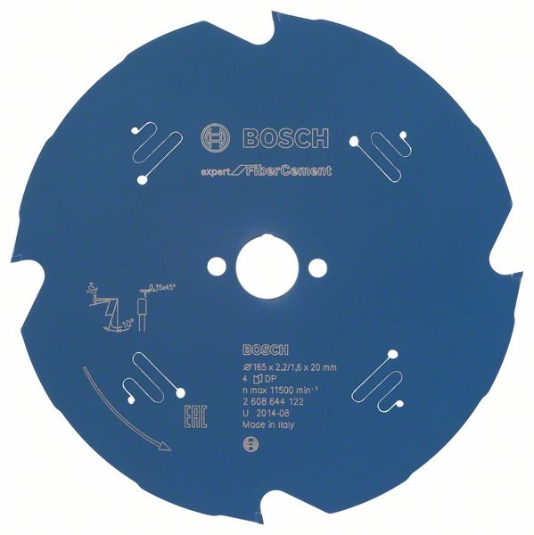 Bosch EXPERT Fibre Cement-cirkelsågklinga, 165 x 2,2/1,6 x 20 mm, T4