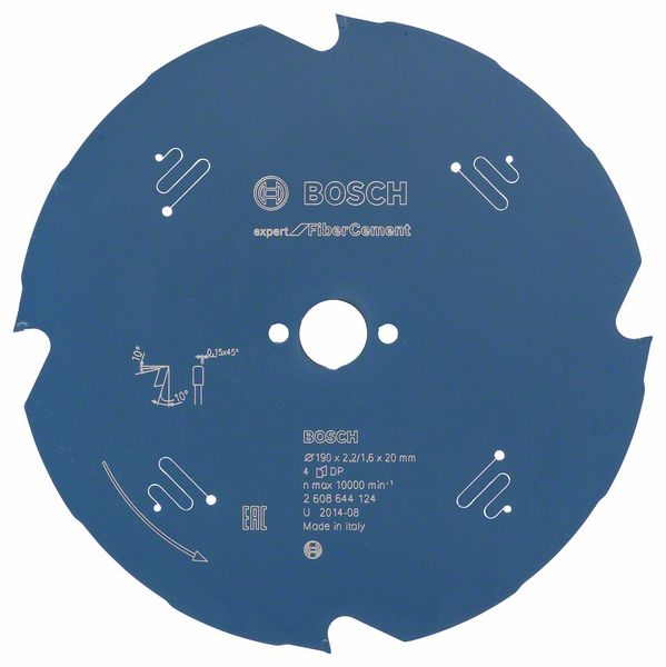 Bosch EXPERT Fibre Cement-cirkelsågklinga, 190 x 2,2/1,6 x 20 mm, T4