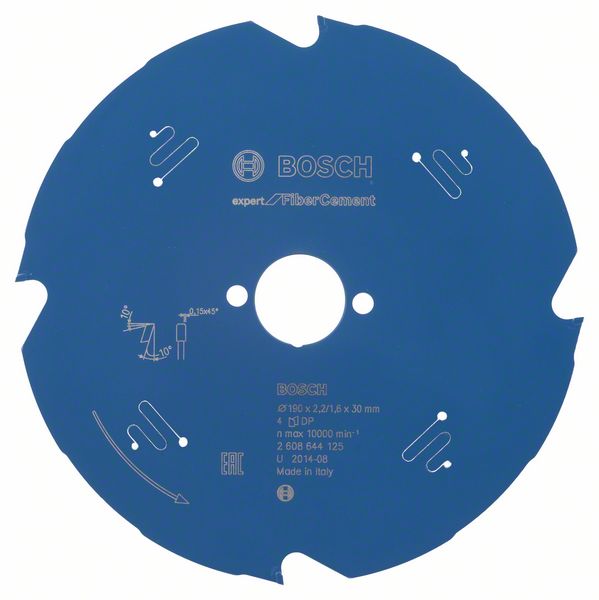 Bosch EXPERT Fibre Cement-cirkelsågklinga, 190 x 2,2/1,6 x 30 mm, T4