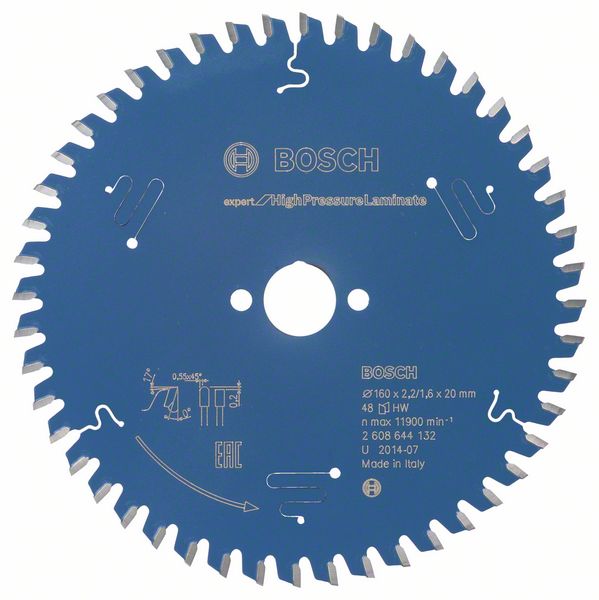 Bosch EXPERT High Pressure Laminate-cirkelsågklinga, 160 x 2,2/1,6 x 20 mm, T48