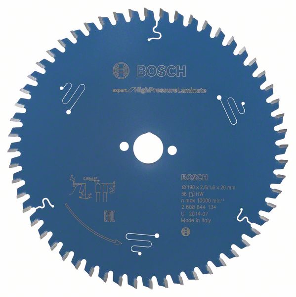 Bosch EXPERT High Pressure Laminate-cirkelsågklinga, 190 x 2,6/1,6 x 20 mm, T56