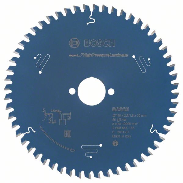 Bosch EXPERT High Pressure Laminate-cirkelsågklinga, 190 x 2,6/1,6 x 30 mm, T56