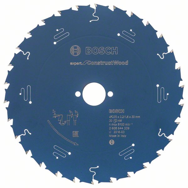 Bosch EXPERT Construct Wood-cirkelsågklinga, 235 x 2,2/1,6 x 30 mm, T30