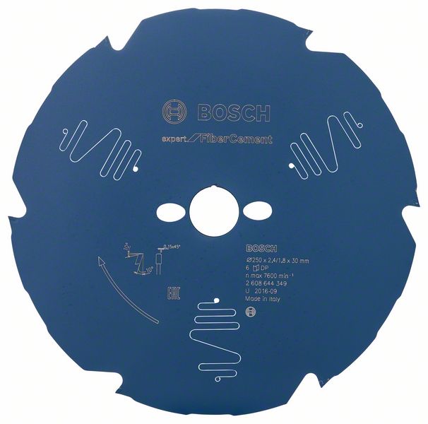 Bosch EXPERT Fibre Cement-cirkelsågklinga, 250 x 2,4/1,8 x 30 mm, T6