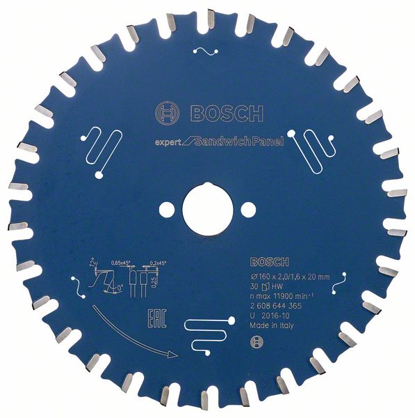 Bosch EXPERT Sandwich Panel-cirkelsågklinga, 160 x 2/1,6 x 20 mm, T30