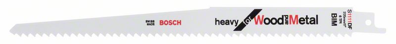 Bosch PRO Multi Material Demolition S1111DF-blad, 1,25 x 19 x 225 mm, 5 st