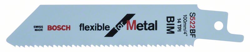 Bosch Medium-Thick Metal precise S522BF-blad, 0,9 x 19 x 100 mm, 2 st