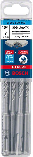Bosch EXPERT SDS plus-7X hammarborr, 7 x 100 x 165 mm, 10 st.