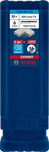 Bosch EXPERT SDS plus-7X hammarborr, 6 x 150 x 215 mm, 30 st.