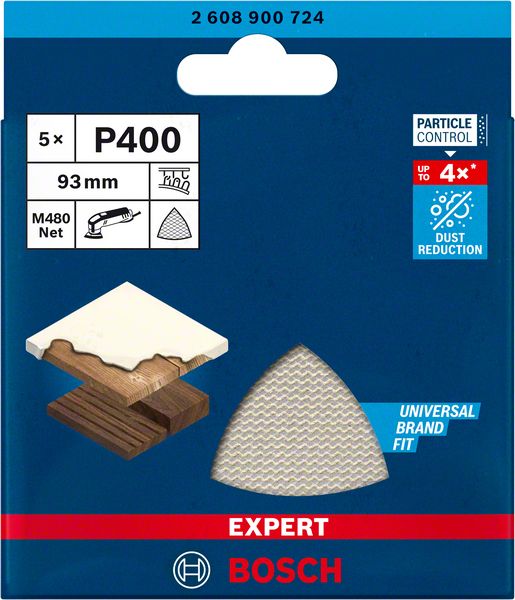 Bosch EXPERT M480 slipnät för deltaslipar, 93 mm, G 400, 5 st.