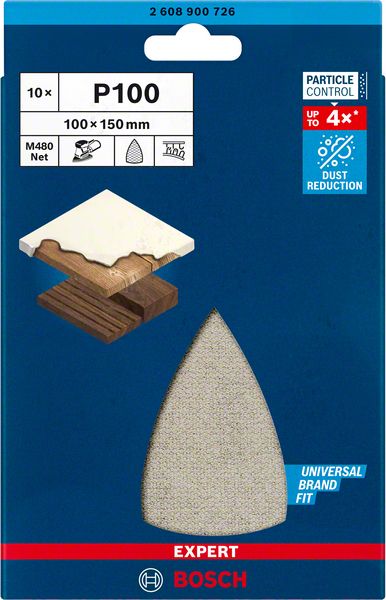 Bosch EXPERT M480 slipnät för multislipar 100 x 150 mm, G 100, 10 st.