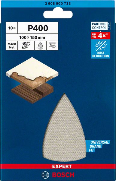 Bosch EXPERT M480 slipnät för multislipar 100 x 150 mm, G 400, 10 st.