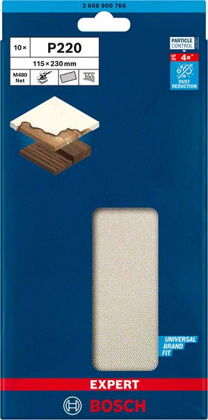 Bosch EXPERT M480 slipnät för planslipar, 115 x 230 mm, G 220, 10 st.