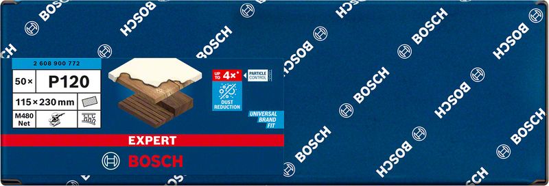 Bosch EXPERT M480 slipnät för planslipar, 115 x 230 mm, G 120, 50 st.