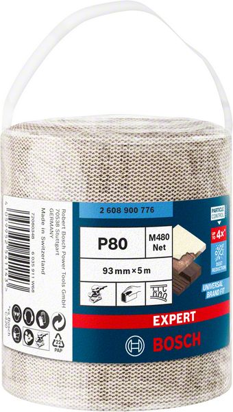 Bosch EXPERT M480 slipnätrullar 93 mm, 5 m, G 80