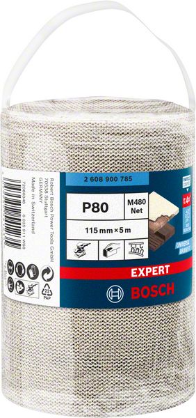 Bosch EXPERT M480 slipnätrullar 115 mm, 5 m, G 80