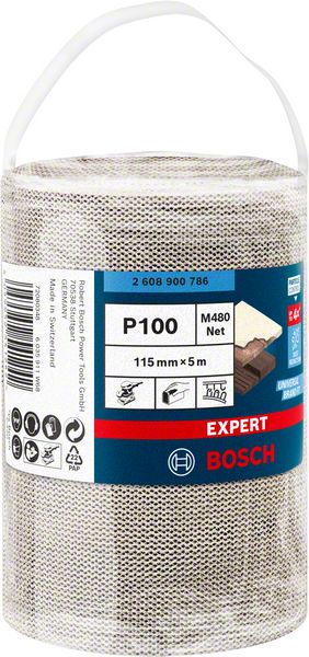 Bosch EXPERT M480 slipnätrullar 115 mm, 5 m, G 100