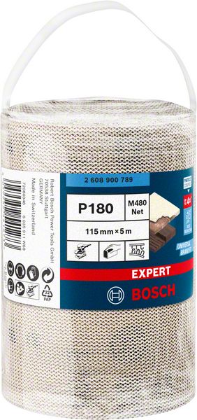 Bosch EXPERT M480 slipnätrullar 115 mm, 5 m, G 180
