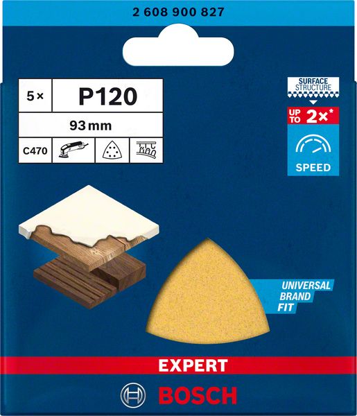 Bosch EXPERT C470 slippapper för deltaslipar 93 mm, G 120, 5 st