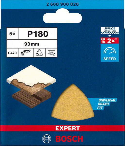 Bosch EXPERT C470 slippapper för deltaslipar 93 mm, G 180, 5 st