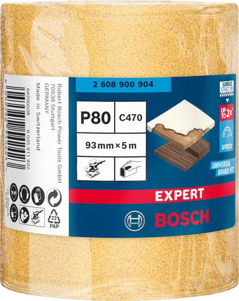 Bosch EXPERT C470 sliprullar för handslipning 93 mm, 5 m, G 80