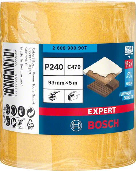 Bosch EXPERT C470 sliprullar för handslipning 93 mm, 5 m, G 240