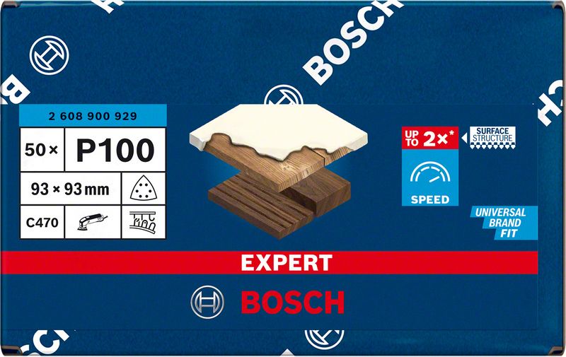 Bosch EXPERT C470 slippapper för deltaslipar 93 mm, G 100, 50 st