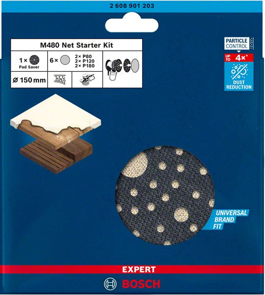 Bosch EXPERT M480 startsats för excenterslipar, 150 mm, 7 st.