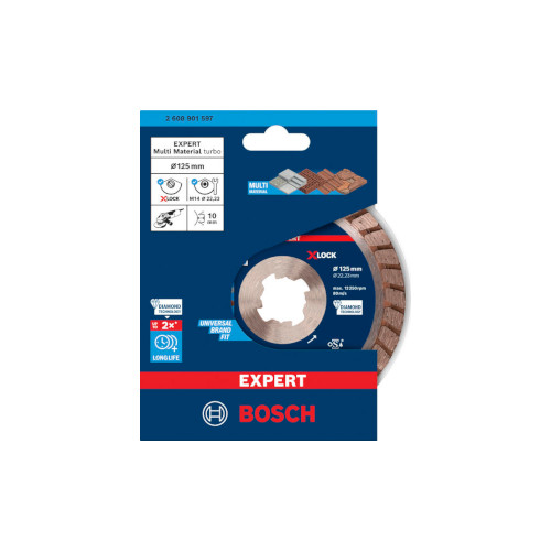 Bosch EXPERT MultiMaterial X-LOCK diamantkapskiva 125 x 22,23 x 2,4 x 12 mm
