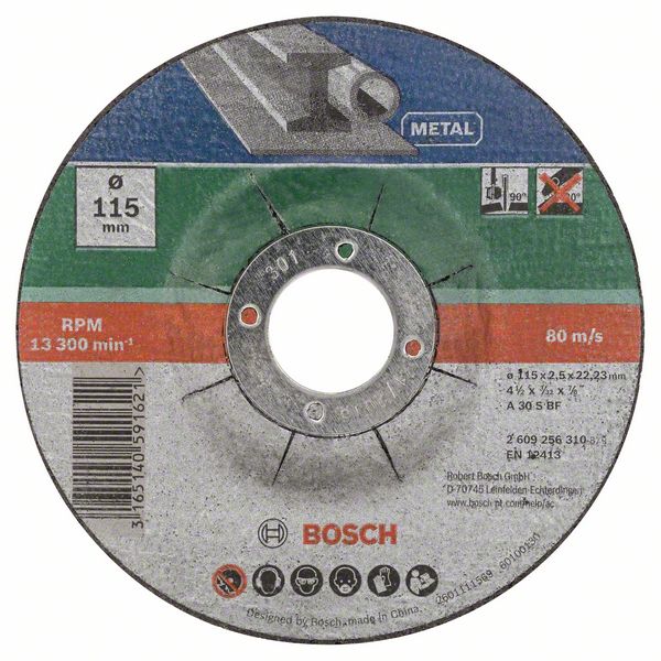 Kapskiva Bosch förhöjd med centrum Metallile ø115 mm, 5 st