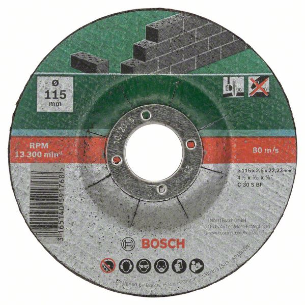 Kapskiva Bosch förhöjd med centrum Kivile ø115 mm, 5 st
