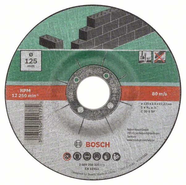Kapskiva Bosch förhöjd med centrum Kivile ø125 mm, 5 st