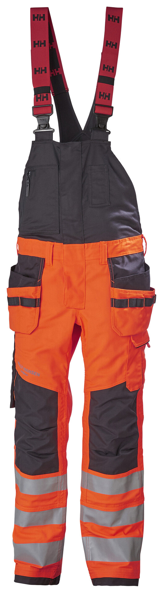 Hantverkshängselbyxor Helly Hansen Alna 2.0, orange/mörkgrå