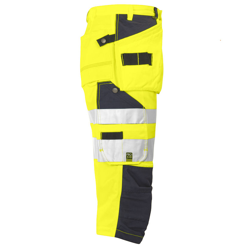 Varsel med hängfickor Projob 6510, 3/4 3/4-byxor, gul - Bild 4