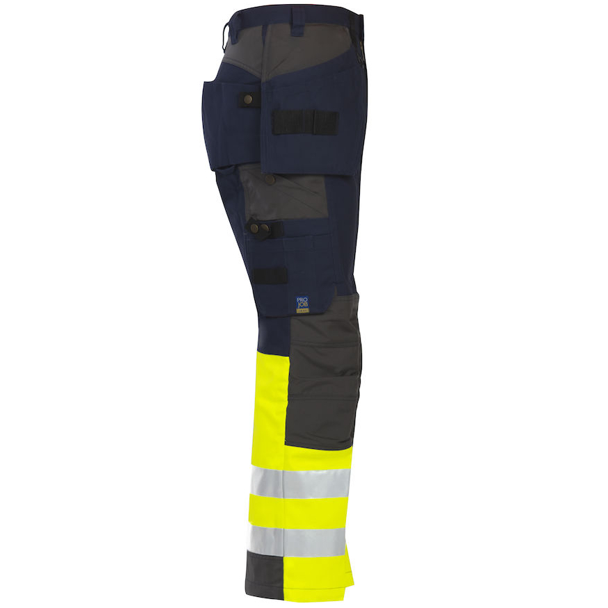 Varselbyxor med hängfickor Projob 6522, koll/blå - Bild 4