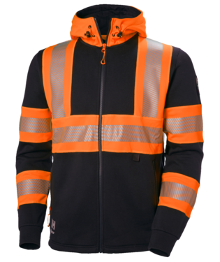 Huvtröja med dragkedja Helly Hansen ICU, orange/mörkgrå