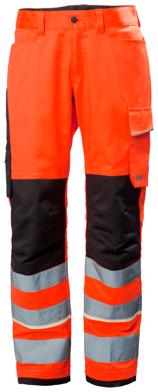 Arbetsbyxor Helly Hansen UC-ME, HIVIS klass 2, varselröd/mörkgrå