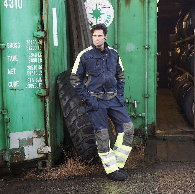 Varselbyxor med hängfickor Projob 6522, koll/blå - Bild 5