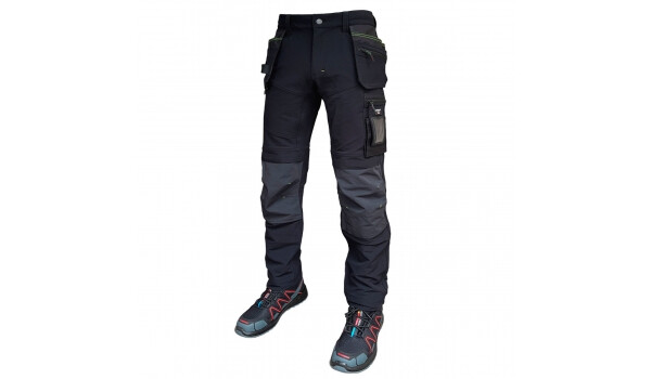 Byggbyxor Pesso Taurus, stretch ripstop, svart