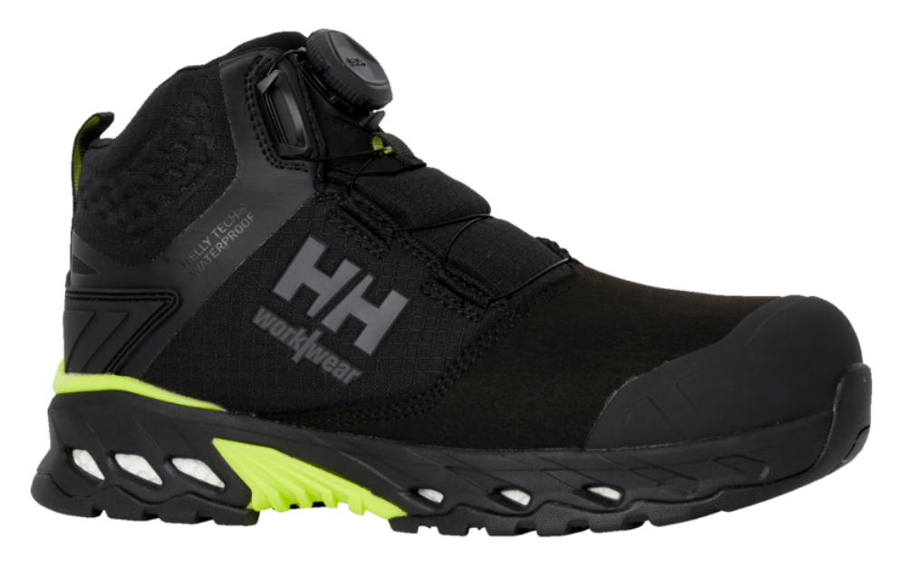 Skyddskängor Helly Hansen Magni Evolution MXR, snabbsnörning BOA, S7S HT, svart/mörk limegrön